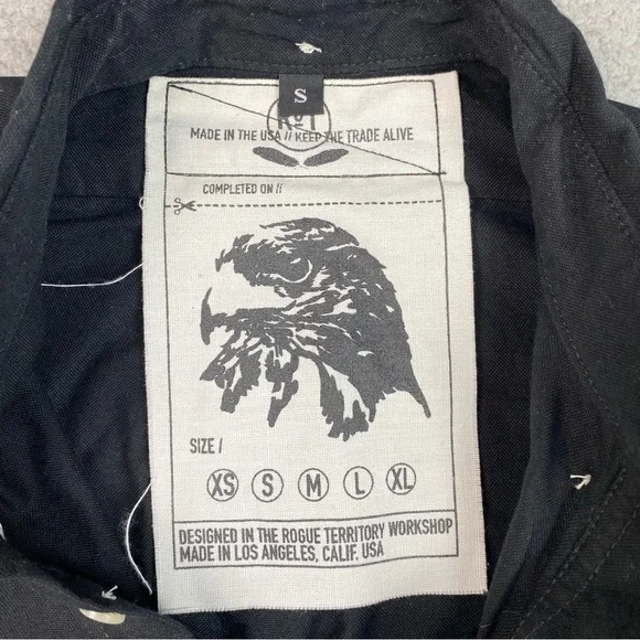 RGT Rogue Territory Men's Size S Black Long Sleeve Button Down Shirt Small EUC - Picture 3 of 9